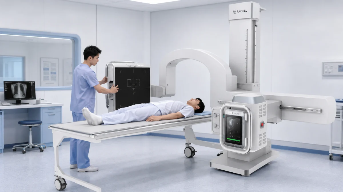 Surgical X-ray imaging workflow showing mobile C-arm positioning, biplane viewing, and intraoperative 3D imaging decisions.